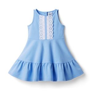 Janie and Jack Eyelet Lace Ponte Dress